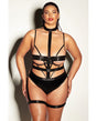 FETISH Lethal Underwire Peek A Boo Vinyl Teddy w/Choker Black 2X by Fetish by Oh la la Cheri