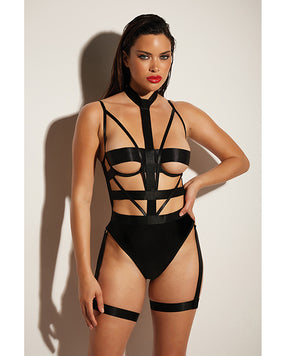 FETISH Lethal Underwire Peek A Boo Vinyl Teddy w/Choker Black XL by Fetish by Oh la la Cheri