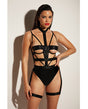 FETISH Lethal Underwire Peek A Boo Vinyl Teddy w/Choker Black XL by Fetish by Oh la la Cheri