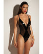 FETISH Finesse Soft Cup Vinyl & Mesh Teddy w/Barbell Black L/XL by Fetish by Oh la la Cheri