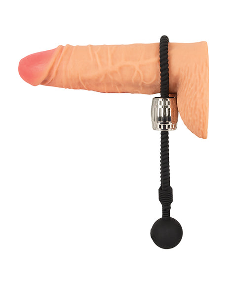 Rebel Heavy Rope Cock Lasso w/Ball - Black by Rebel