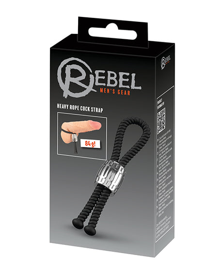 Rebel Heavy Rope Cock Lasso - Black by Rebel