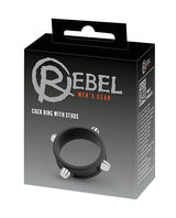 Rebel Cock Ring w/Studs - Black by Rebel