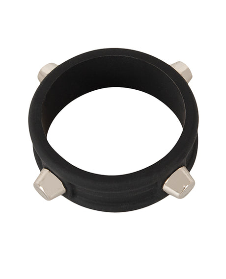 Rebel Cock Ring w/Studs - Black by Rebel