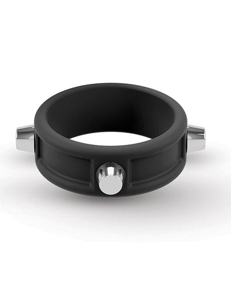 Rebel Cock Ring w/Studs - Black by Rebel