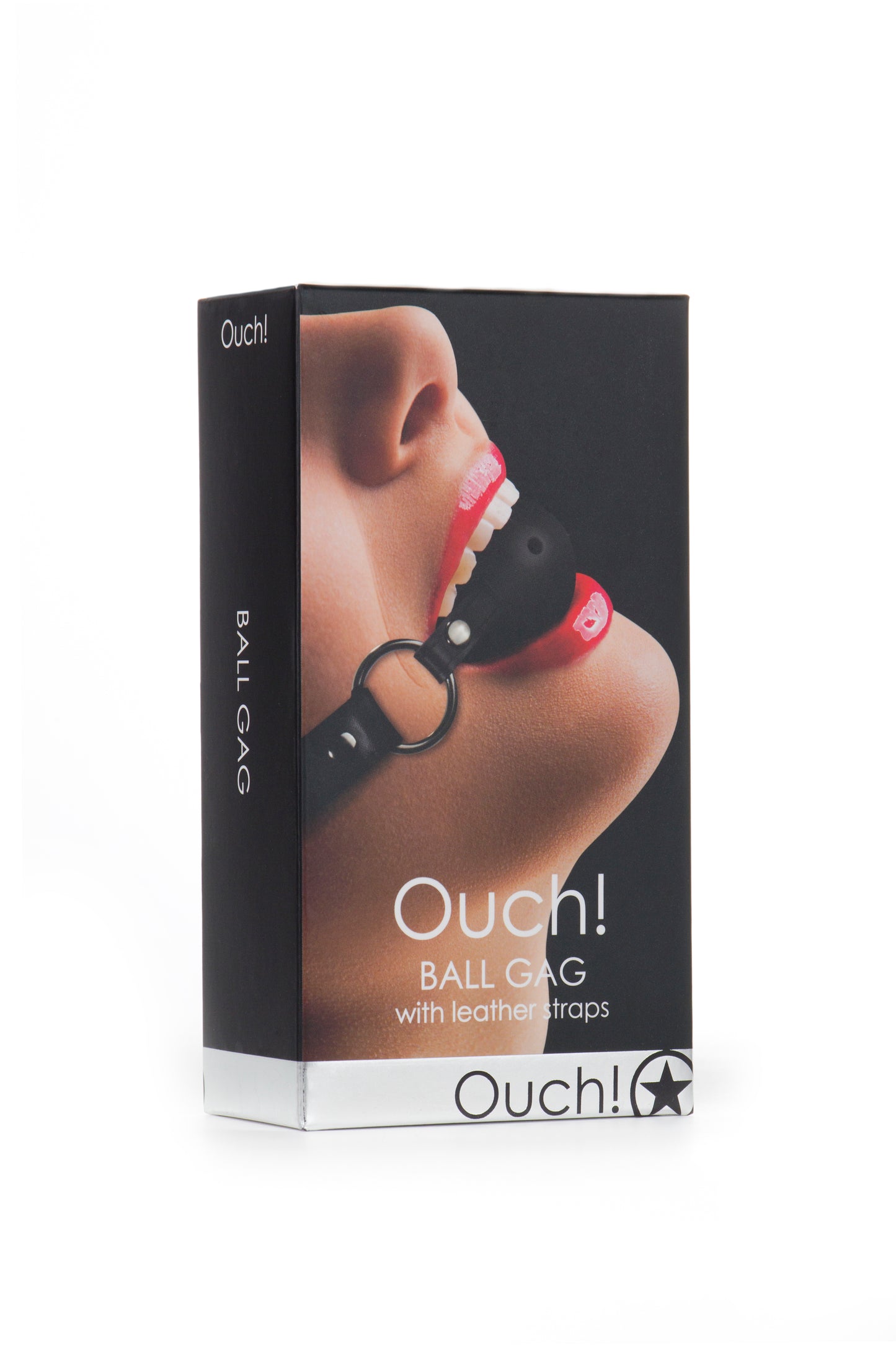 Ball Gag With Leather Straps - Black by Shots