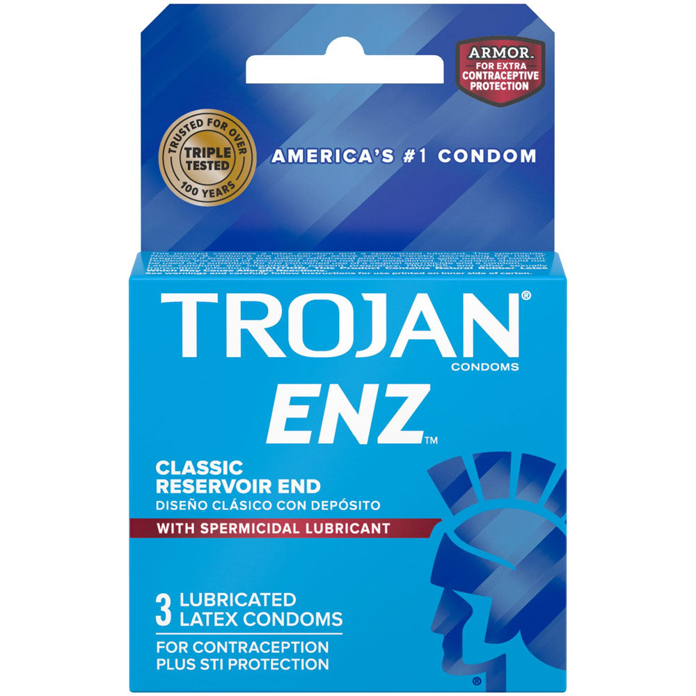 Trojan Enz Armor Spermicidal Lubricated Condoms - 3 Pack by Paradise Marketing