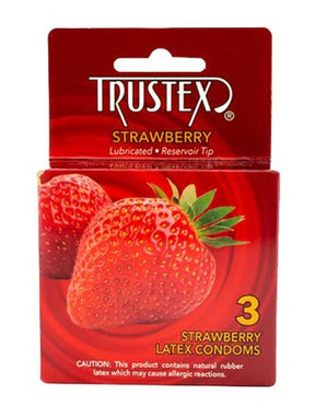 Paradise Marketing Trustex Flavored Lubricated Condoms — Strawberry 3 Pack - AL-4015