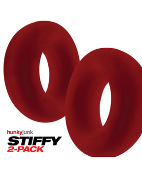 NO ETA Hunky Junk Stiffy 2 Pack Cockrings - Cherry Ice by Hunky Junk