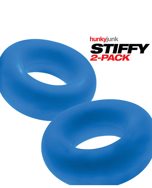 Hunky Junk Stiffy 2 Pack Cockrings - Teal Ice by Hunky Junk