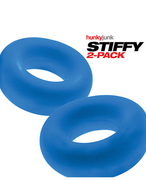 Hunky Junk Stiffy 2 Pack Cockrings - Teal Ice by Hunky Junk