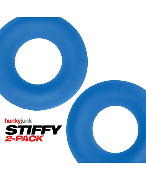 Hunky Junk Stiffy 2-Pack Cockrings — Teal Ice