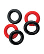 Hunky Junk Jacker 5 Pack Cockrings - Red/Black by Hunky Junk