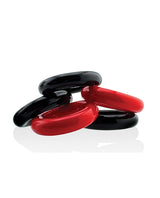 Hunky Junk Jacker 5-Pack Cockrings — Red & Black