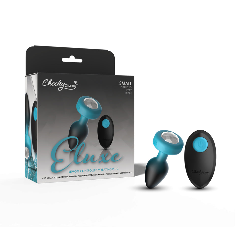 Viben Eluxe Vibrating Gem Anal Plug, Small — Blue Ombre with Remote - VB-CC9156