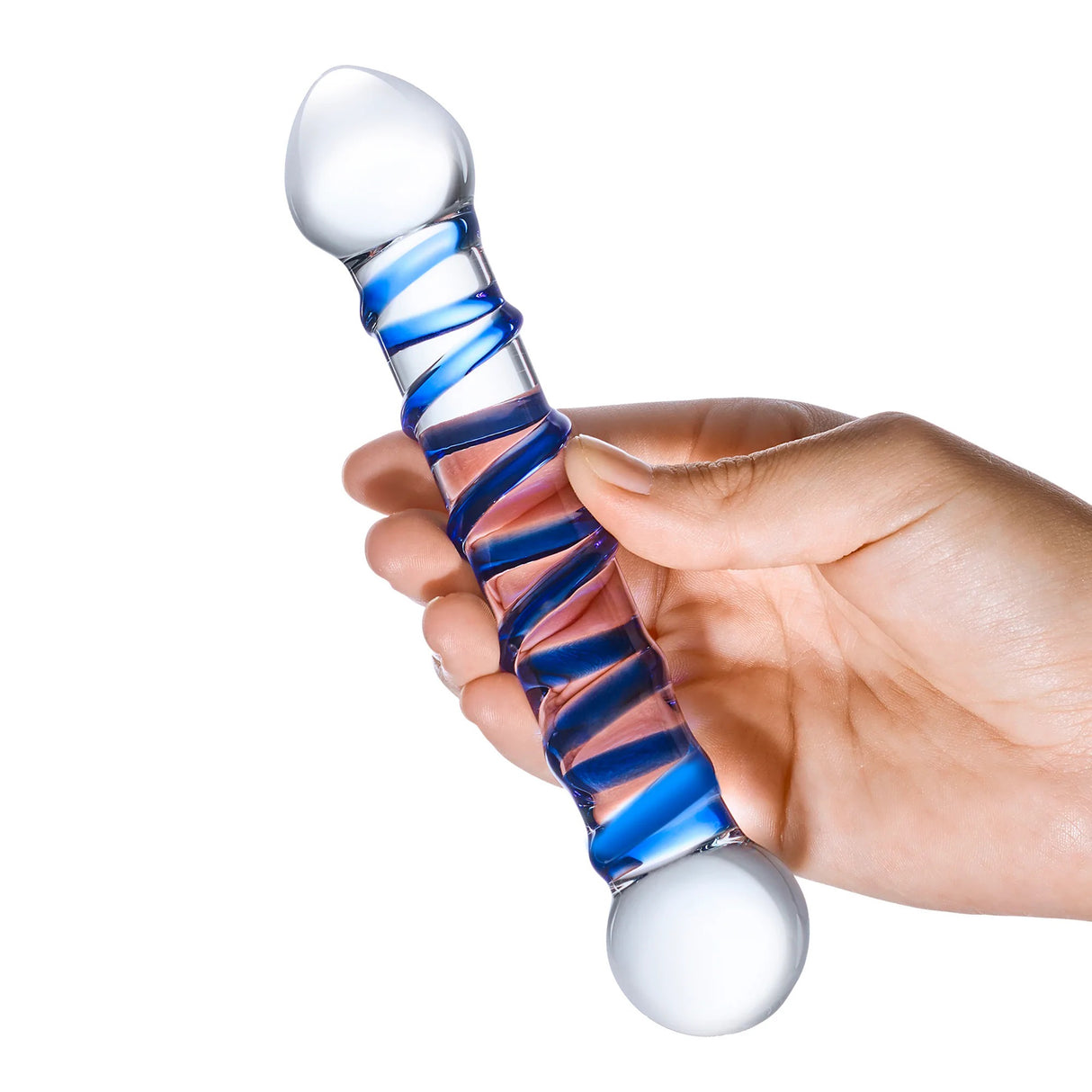 Electric Novelties 6.5 Inch Spiral Glass Dildo — Handblown Borosilicate - GLAS-150