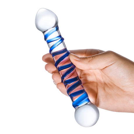 Electric Novelties 6.5 Inch Spiral Glass Dildo — Handblown Borosilicate - GLAS-150