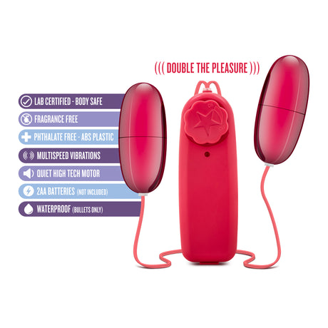 Blush B Yours Double Pop Eggs Twin Egg Vibrator — Cerise - BL-25500
