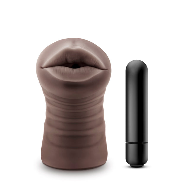 Blush Krystal Enlust Vibrating Male Stroker, Brown, 5 in - BL-73546