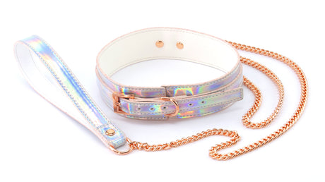 nsnovelties Cosmo Collar & Leash — Rainbow Holographic Vinyl - NSN-1313-02