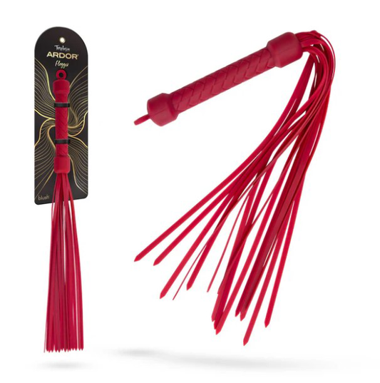 Blush Temptasia Ardor Flogger — Red, 17.72 in Silicone - BL-55508
