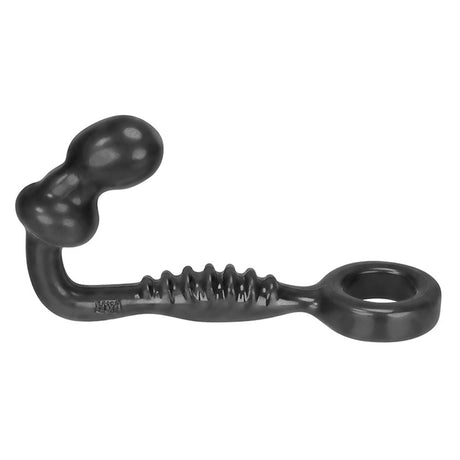 Hunkyjunk Ripple Asslock C-Ring Plug — Tar by Oxballs - OX-HUJ-109-TAR