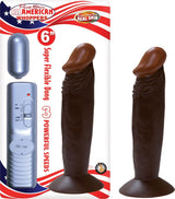 Afro American Whoppers 6 Inch Vibrating Dong With Bullet - Brown