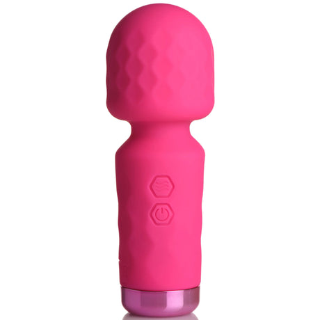 XR Brands 10x Mini Silicone Wand Vibrator — Pink, 4.5in - BNG-AH205-PNK