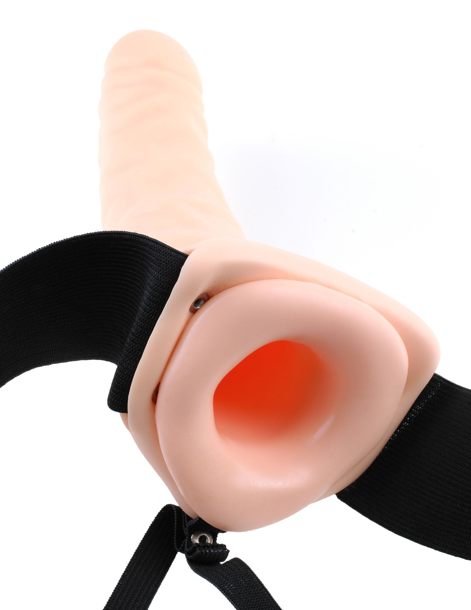 Fetish Fantasy Series 8-Inch Vibrating Hollow Strap-on - Flesh by Pipedream