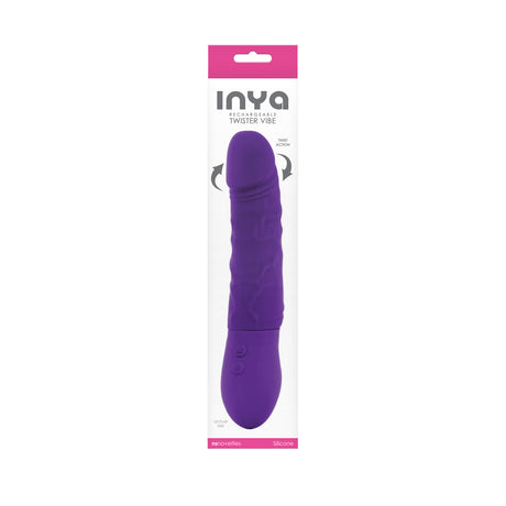 nsnovelties INYA Twister Rotating Silicone Vibrator — Purple, 9 in - NSN0553-15