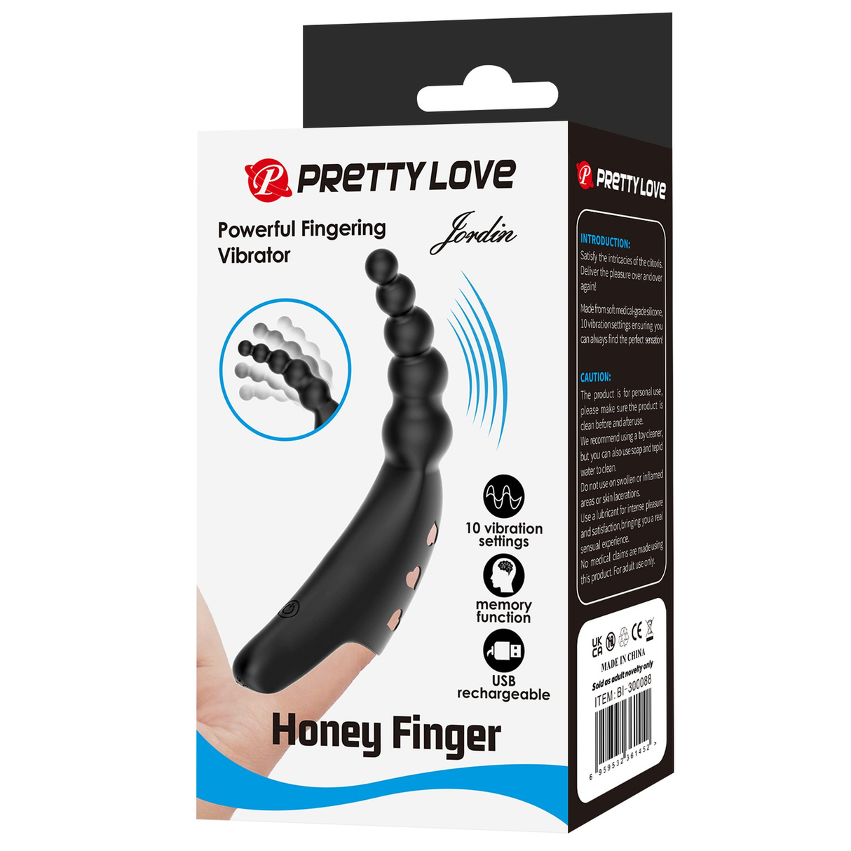 Pretty Love Jordin Beaded Finger Vibe — Black - BI-300088
