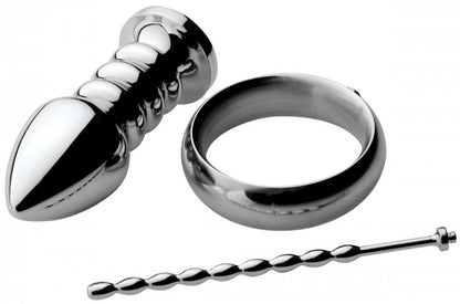 Zeus Deluxe Series Voltaic for Him Stainless Steel Male E-Stim Kit by XR Brands