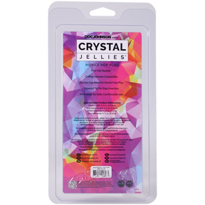 Doc Johnson Crystal Jellies Novice Pop Plug — 4 in, Clear - DJ0283-16-CD