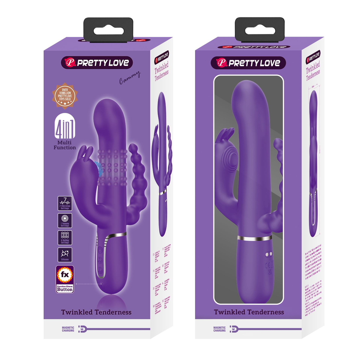 Pretty Love Cammy 4‑in‑1 Triple‑Stimulation Vibrator — Purple - BW-500036-2