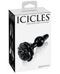 Icicles No. 77 Hand Blown Glass Rose Butt Plug - Black by Icicles
