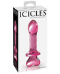 Icicles No. 82 Hand Blown Glass Butt Plug - Ribbed/Pink by Icicles