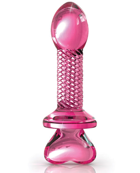 Icicles No. 82 Hand-Blown Glass Butt Plug — Ribbed Pink