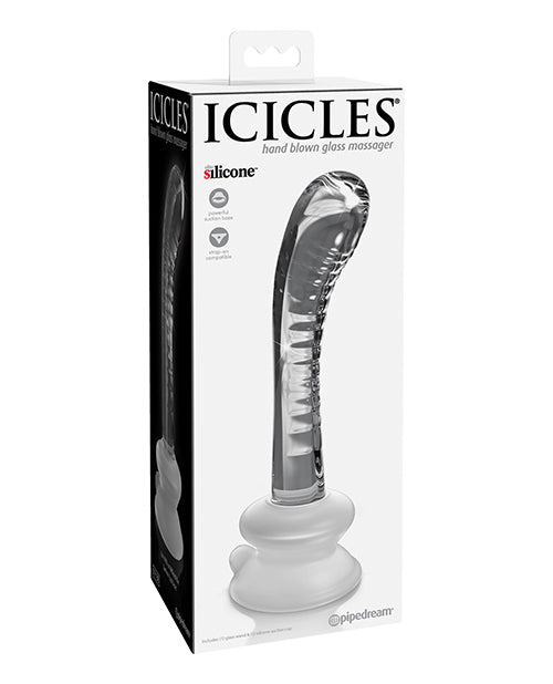Icicles No. 88 Hand Blown Glass G-Spot Massager w/Suction Cup - Clear by Icicles