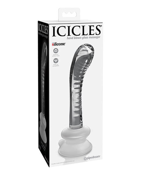 Icicles No. 88 Hand Blown Glass G-Spot Massager w/Suction Cup - Clear by Icicles