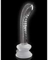 Icicles No. 88 Hand-Blown Glass G-Spot Massager with Suction Cup, Clear