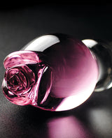 Icicles No. 12 Hand-Blown Glass Massager — Clear with Rose Tip