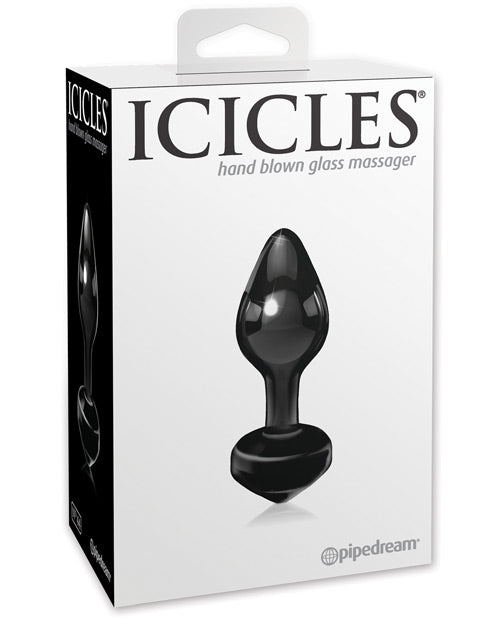 Icicles No. 44 Hand Blown Glass Butt Plug - Black by Icicles