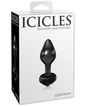 Icicles No. 44 Hand Blown Glass Butt Plug - Black by Icicles