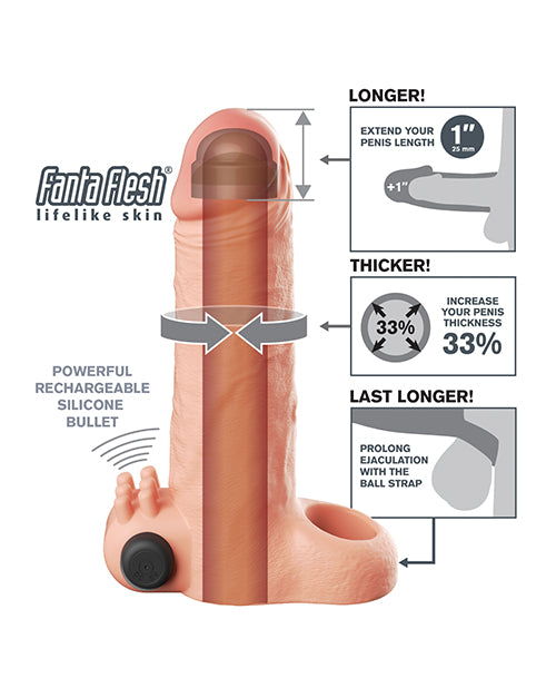 Fantasy X-Tensions Vibrating Real Feel 1" Extension - Light by Fantasy X-tensions