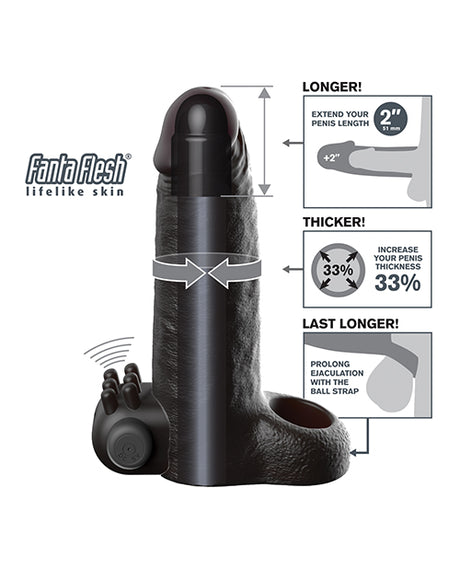 Fantasy X-Tensions Vibrating Real Feel 2" Extension - Black by Fantasy X-tensions
