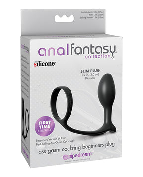 Anal Fantasy Ass-Gasm Cockring Beginners Plug - Black by Anal Fantasy Collection