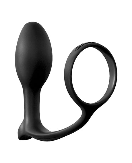 Anal Fantasy Collection Ass-Gasm Cockring Beginner Plug — Black