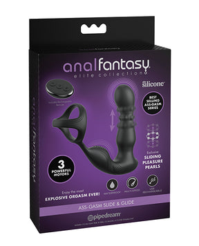 Anal Fantasy Elite Ass-Gasm Slide & Glide P-Spot Stimulator - Black by Anal Fantasy Elite Collection