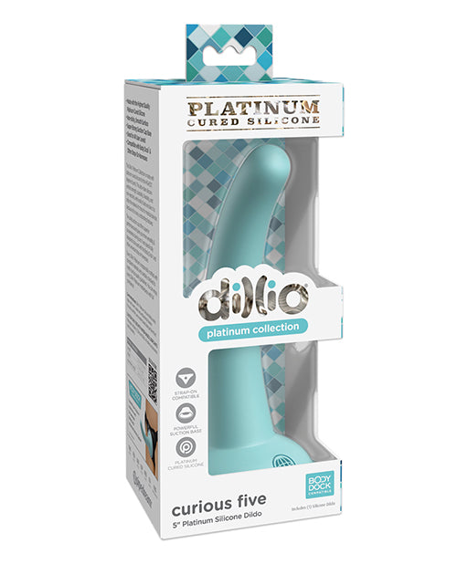 Dillio Platinum 5" Curious Five Silicone Dildo - Teal by Dillio