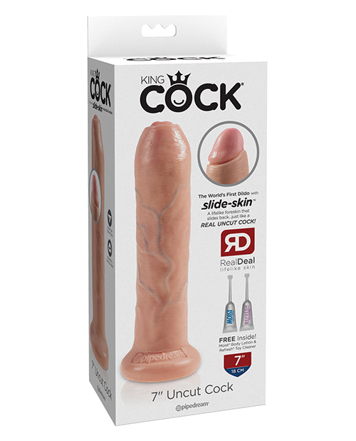King Cock 7" Uncut Dildo - Flesh by King Cock